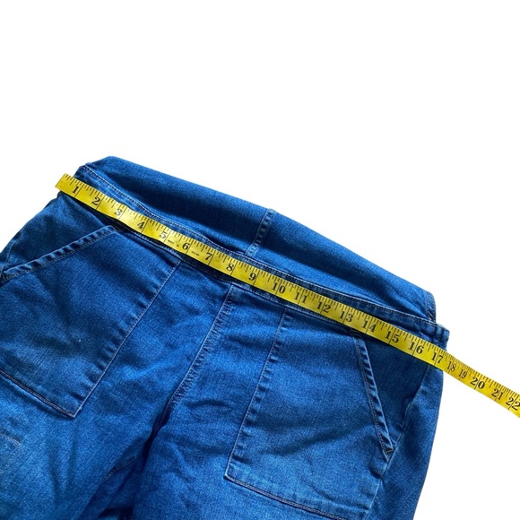 A:Glow Denim Maternity Short Overalls Distressed Adjustable Waist Size Small - Picture 8 of 8